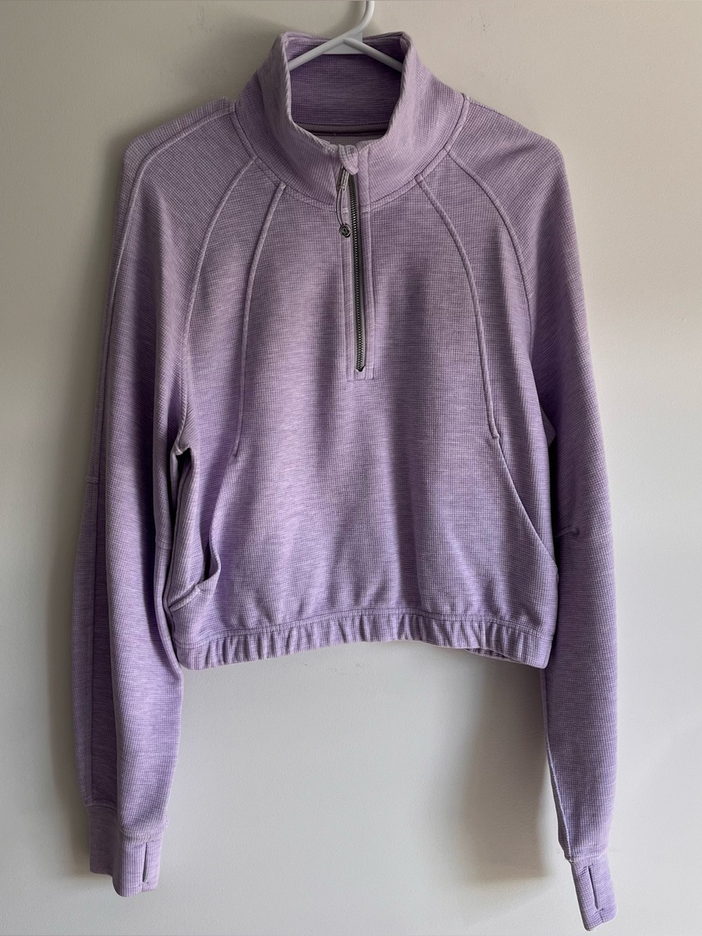 Lululemon Waffle-Knit Half-Zip Cropped Sweater *Purple